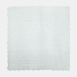 Unique Bargains Polyester Square Lace Tablecloth with Floral Design for Weddings Birthday Anniversaries - 1 of 4