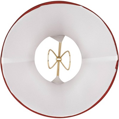 Set of 4 Deep Red Faux Silk Bell Lamp Shades