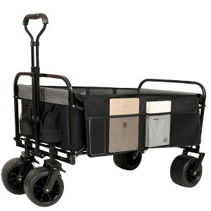 NAYSAYE Wagons Collapsible Utility Cart with Strapping System and Plastic Liner Set for Outdoor Use, Black, 35.04"*24.41"*38.58" - 1 of 4