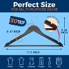 Wooden Clothes Hangers - 30 Pack, Durable, Non-Slip, Space-Saving Hangers for Dresses, Coats, and More, 360° Swivel Hook, Black Finish - 2 of 4