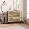 HDZNVF 31.50 inch 3 Drawers Rattan Storage Cabinet Rattan Drawer, Black - 4 of 4
