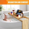Attop Luxury Bathtub Caddy Tray for Tub - Foldable Bamboo Bath Table Tray with Book and Wine Glass Holder, Expandable - 4 of 4