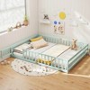 Costway Queen Size Floor Bed with Full Length Safety Guardrails & Door for Boys, Girls Pink/Gray/Natural/Icy Aqua/White/Mint Sky - 2 of 4