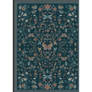 Fulvari Area Rugs,Washable Floral Area Rugs, Non-Slip and Stain Resistant Soft Throw Indoor Carpet for Dining Room Kitchen Home Decor - 1 of 4