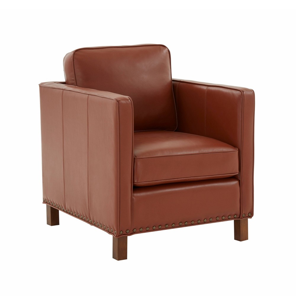Photos - Storage Combination Comfort Pointe Cheshire Top Grain Leather Arm Chair Brown