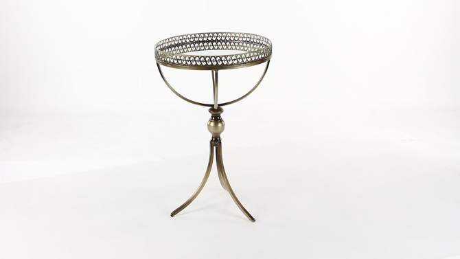 Metal and Glass Round Pedestal Table Gold - Olivia & May, 2 of 21, play video