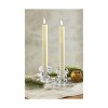 TAG Ribbed Ivory Flameless Taper Candles 10 in - Paraffin Wax, Everyday Use, Wipe Clean, Safe and Elegant Lighting - 2 of 3