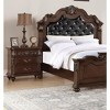 Vynxaria Traditional Antique Walnut 1pc Nightstand Bedroom Furniture Cherry Veneer 2-Drawers Hanging Pull Bedside Table - 4 of 4