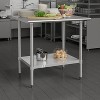 Flash Furniture Reese Commercial Grade 430 Stainless Steel 18 Gauge NSF Certified Kitchen Prep and Work Table with Adjustable Shelf and Backsplash - image 2 of 4