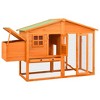 'vidaXL Large Wooden Chicken Coop with Nest Box - Solid Fir Wood and Galvanized Steel Poultry Cage with Raised Sleeping Area and Spacious Run - 3 of 4