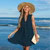 Women's White/Black Ruffle Hem Mini Cover-Up Dress - Cupshe - 3 of 4