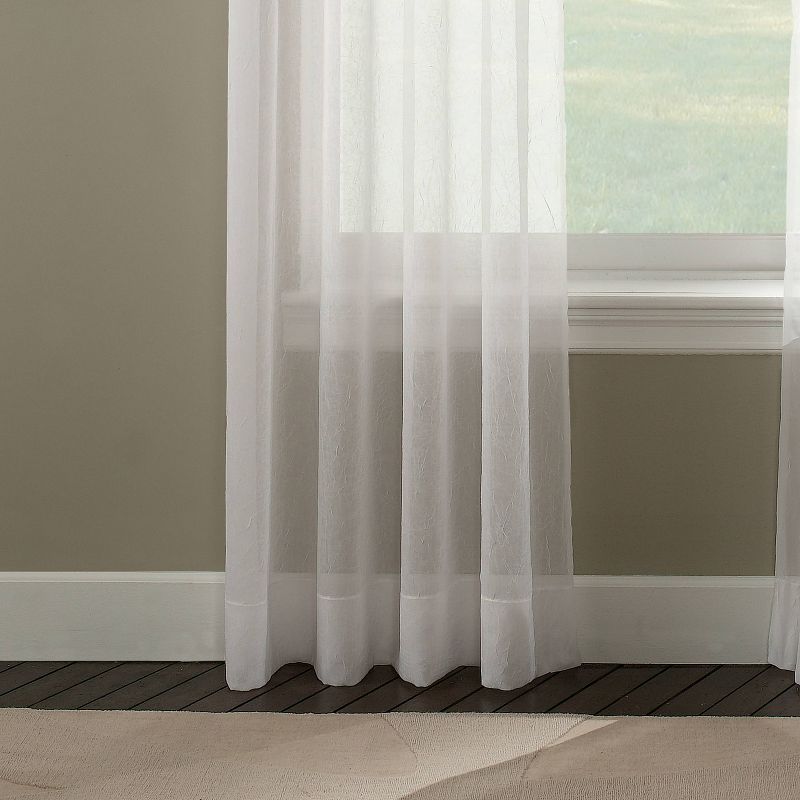 1pc Sheer Trinity Crinkle Voile Window Curtain Panel - Curtainworks, 4 of 7