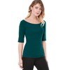 INSPIRE CHIC Women's Half Sleeves Scoop Neck Fitted Layering Soft T-Shirt - 4 of 4