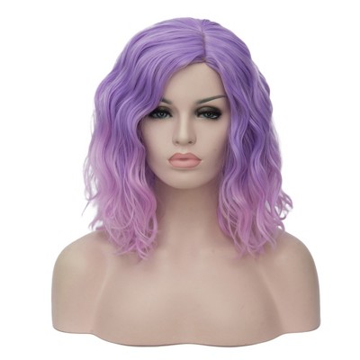 Unique Bargains Women Curly Human Hair Wigs 16" with Wig Cap