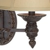 Barnes and Ivy Vintage Rustic Swing Arm Wall Lamps Set of 2 Bronze Plug-In Light Fixture Beige Bell Shade for Bedroom Bedside Living Room - 2 of 4