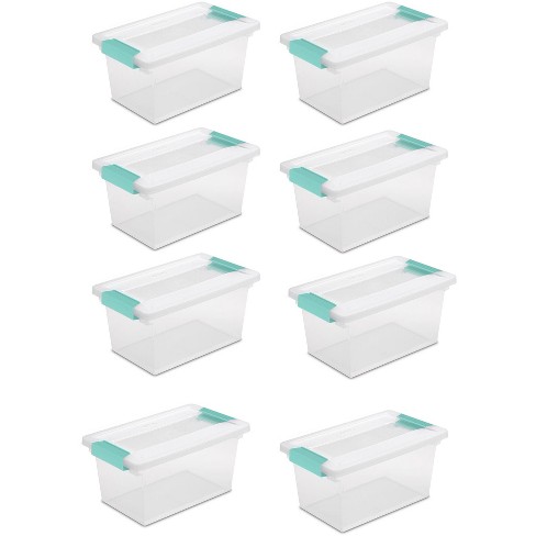 New Sterilite Medium Clip Box Clear Storage Tote Container With