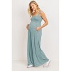 Hello Miz Women's Sleeveless Smocked Neck Maternity Jumpsuit Romper - 2 of 3
