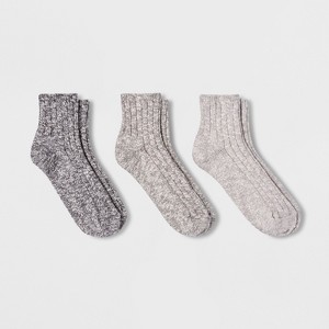 Women's Slub 3pk Ankle Socks - Universal Thread™ 4-10 - 1 of 2