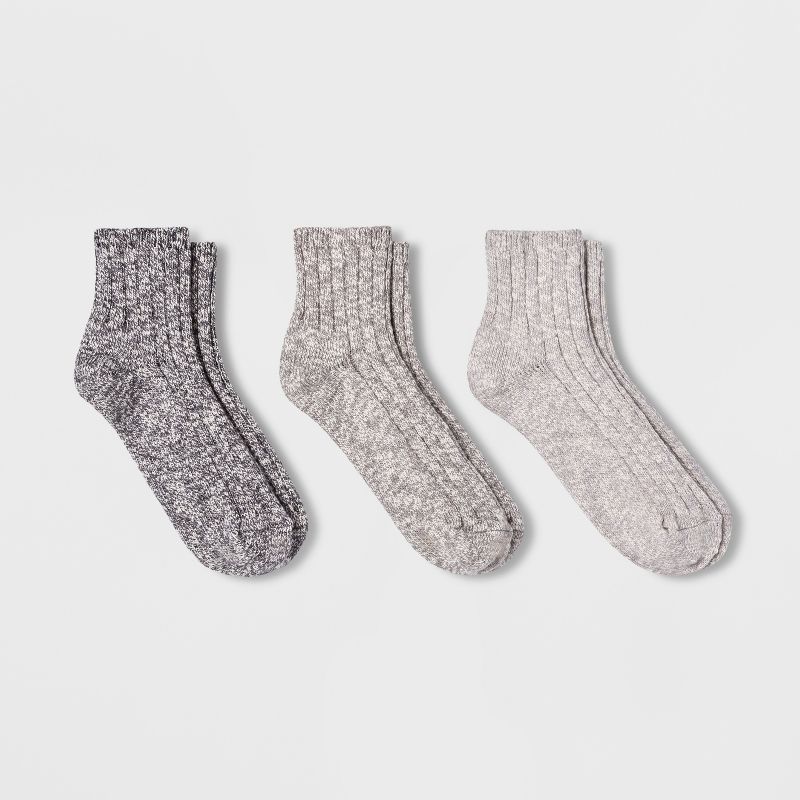 Women's Slub 3pk Ankle Socks - Universal Thread™ 4-10, 1 of 6