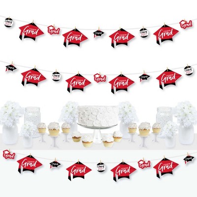 Big Dot of Happiness Red Grad - Best is Yet to Come - 2021 Red Graduation Party DIY Decorations - Clothespin Garland Banner - 44 Pieces