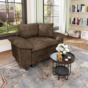 Captiva Designs Oversized Deep Seat Armchair, 1-Seater Upholstered Accent Chair, Comfy Corduroy Reading Chair - 1 of 4