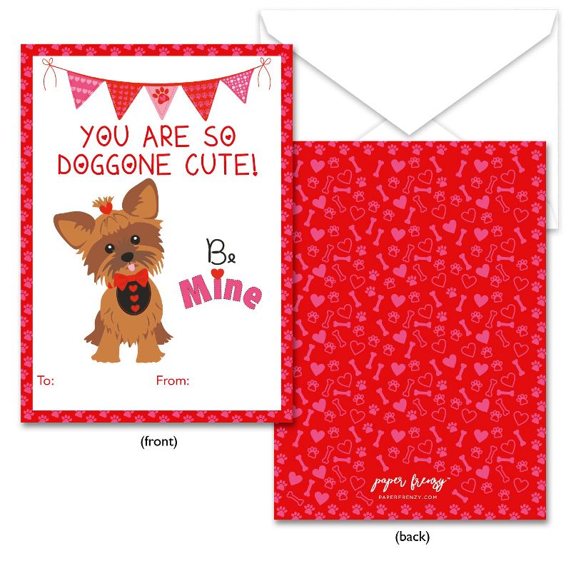 Paper Frenzy Dog Themed Valentine Cards WITH ENVELOPES - 25 Pack, 4 of 7