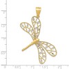 Black Bow Jewelry 14k Two Tone Gold Large Filigree Dragonfly Pendant, 40mm (1 1/2 inch) - 4 of 4