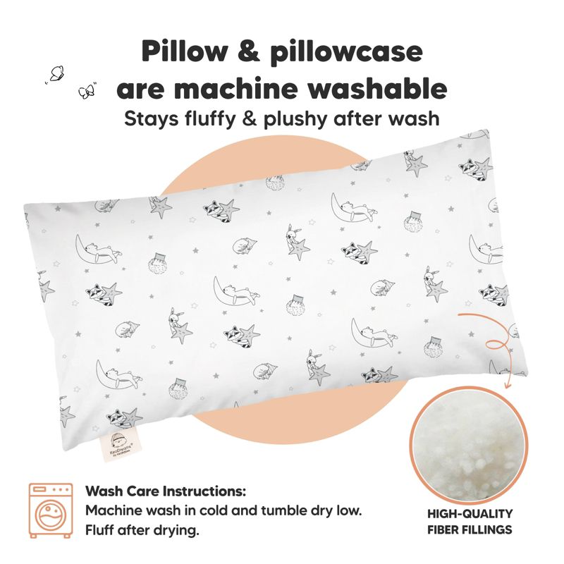 KeaBabies Buddy Toddler Pillow with Pillowcase, 10x18 Buddy Pillow for Toddler, Soft Kids Pillow for Sleeping, Travel, Age 2-5, 5 of 11