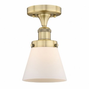 Cone - 1 Light Semi-Flush Mount In Industrial Style-8.25 Inches Tall and 6.5 Inches Wide - 1 of 1