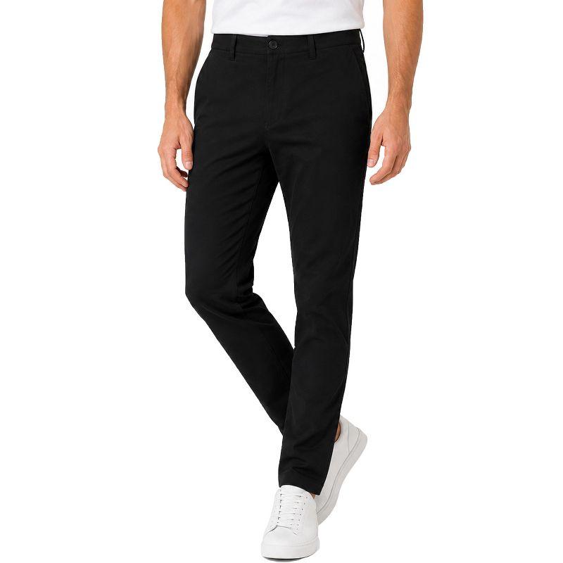 Blu Rock Men's Super Stretch Slim Fit Everyday Chino Pants - 30, Black