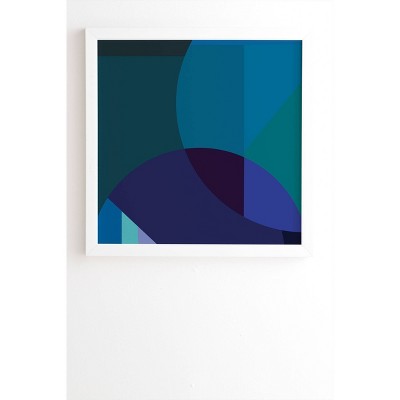 12" x 12" Abstract by Brije Coastal Nights Framed Wall Art White/Blue - Deny Designs