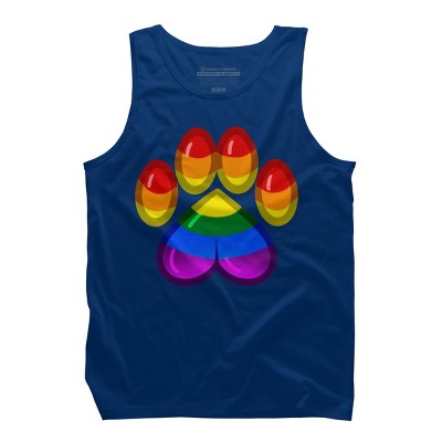 Adult Design By Humans Rainbow Pride Heart Pawprint By leashonlife Tank Top