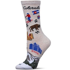 Memoi Women's Colorado Rayon From Bamboo Crew Socks Ivory Heather 9-11 - 1 of 3