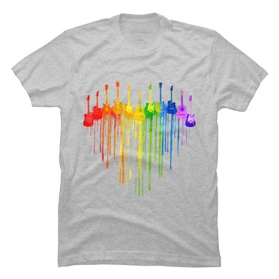 Design By Humans Guitar Heart Music Pride By ToruSanogawa T-Shirt - Athletic Heather - Small