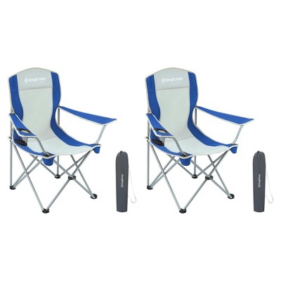 KingCamp Lightweight Folding Outdoor Lounge Chair with Cupholder and Adjustable Armrests for Camping, Sporting Events, or Tailgating