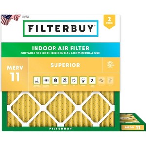 Filterbuy 22x22x1 Air Filter (2-Pack), Pleated MERV 11 Allergen Defense Replacement HVAC AC Furnace Filters (Actual Size: 21.50 x 21.50 x 0.75) - 1 of 4