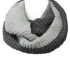 Wrapables Solid Color Warm Winter Knit Infinity Scarf, Platinum/Dark Gray - 4 of 4