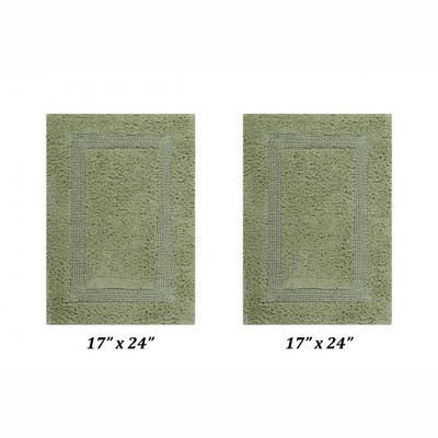 Lux Sage 100% Cotton Tufted Reversible Bath Rug Set