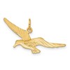 Black Bow Jewelry 14k Yellow Gold Satin & Diamond Cut Flying Bird Pendant - 3 of 4