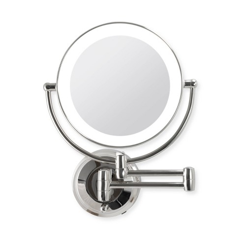 10x/1x Cordless LED Lighted Vanity Mirror - Chrome