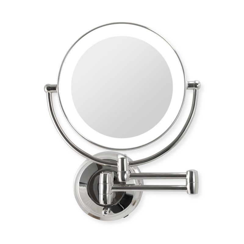 11" Round LED Wall Mount Powered by Battery or Adaptor Makeup Mirror - Zadro, 1 of 9