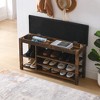 Lycvki 39.5 in. Adjustable Height Shoe Storage Bench - 2 of 4