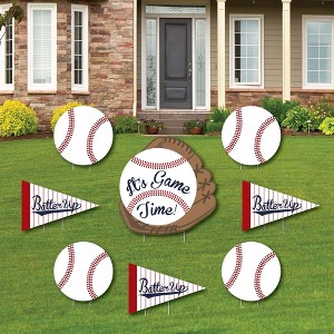 Big Dot of Happiness Batter Up - Baseball - Yard Sign & Outdoor Lawn Decorations - Baby Shower or Birthday Party Yard Signs - Set of 8 - 1 of 4