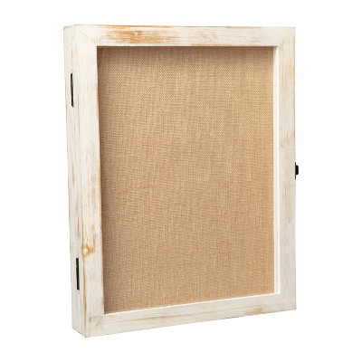 Merrick Lane Miller 11x14 Wooden Display Case With Linen Overlay In ...