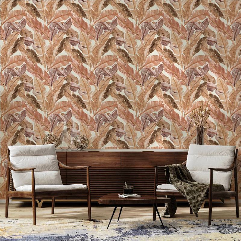 Tempaper &#38; Co. 28 sq ft Bahama Palm Russet Peel and Stick Wallpaper, 2 of 7