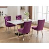 Okak Modern Comfy Dining Chairs Set of 2, Tufted Velvet Upholstery Kitchen Chairs with Chrome Stainless Metal Legs & Nailhead Trim - 3 of 4