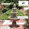 Sunnydaze 48"H Electric Fiberglass 3-Tier Outdoor Water Fountain - 2 of 4