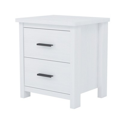 Dexmalle Vintage Wooden Nightstand with Two Drawers for Bedroom