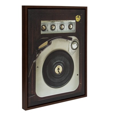 Vintage Turntable High Fidelity Framed Canvas Wall Art