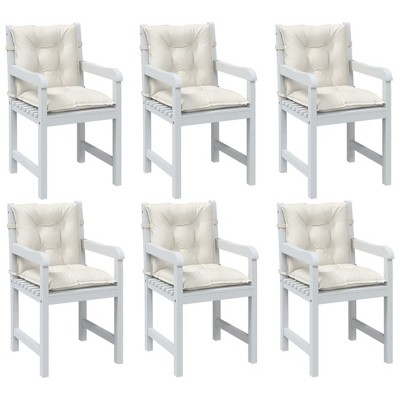 vidaXL Lowback Chair Cushions 6 pcs Melange Cream 39.4"x19.7"x2.8" Fabric